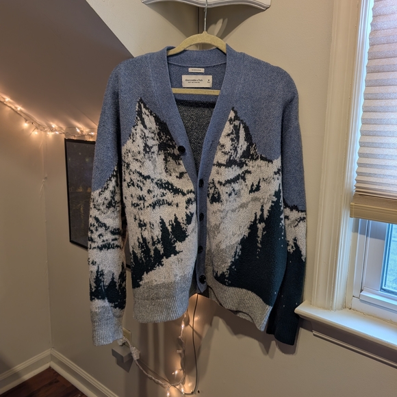 Rare Abercrombie & Fitch Scenic Mountain Oversized Cardigan